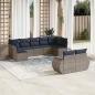 Preview: ARDEBO.de - 9-teiliges Gartensofa-Set mit Kissen, grau, Polyrattan