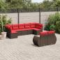 Preview: ARDEBO.de - 9-teiliges Gartensofa-Set mit Kissen, braun, Polyrattan