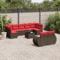 Preview: ARDEBO.de - 10-teiliges Gartensofa-Set mit Kissen, braun, Polyrattan