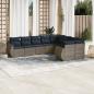 Preview: ARDEBO.de - 9-teiliges Gartensofa-Set mit Kissen, grau, Polyrattan