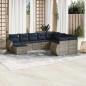 Preview: ARDEBO.de - 10-teiliges Gartensofa-Set mit Kissen, grau, Polyrattan