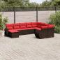 Preview: ARDEBO.de - 10-teiliges Gartensofa-Set mit Kissen, braun, Polyrattan