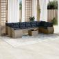 Preview: ARDEBO.de - 11-teiliges Gartensofa-Set mit Kissen, grau, Polyrattan