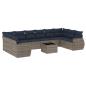 Preview: 11-teiliges Gartensofa-Set mit Kissen, grau, Polyrattan