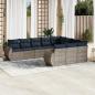 Preview: ARDEBO.de - 10-teiliges Gartensofa-Set mit Kissen, grau, Polyrattan