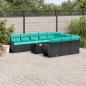 Preview: ARDEBO.de - 11-teiliges Gartensofa-Set mit Kissen, schwarzes Polyrattan