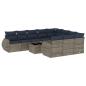 Preview: 11-teiliges Gartensofa-Set mit Kissen, grau, Polyrattan