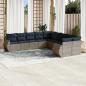 Preview: ARDEBO.de - 10-teiliges Gartensofa-Set mit Kissen, grau, Polyrattan