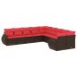 Preview: 10-teiliges Gartensofa-Set mit Kissen, braun, Polyrattan
