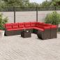 Preview: ARDEBO.de - 11-teiliges Gartensofa-Set mit Kissen, braun, Polyrattan
