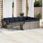 Preview: ARDEBO.de - 11-teiliges Gartensofa-Set mit Kissen, grau, Polyrattan
