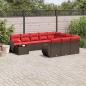 Preview: ARDEBO.de - 11-teiliges Gartensofa-Set mit Kissen, braun, Polyrattan