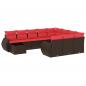 Preview: 11-teiliges Gartensofa-Set mit Kissen, braun, Polyrattan