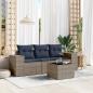 Preview: ARDEBO.de - 4-teiliges Gartensofa-Set mit Kissen, grau, Polyrattan