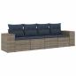 Preview: 4-teiliges Gartensofa-Set mit Kissen, grau, Polyrattan