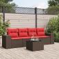 Preview: ARDEBO.de - 5-teiliges Gartensofa-Set mit Kissen, braun, Polyrattan