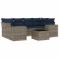Preview: 7-teiliges Gartensofa-Set mit Kissen, grau, Polyrattan
