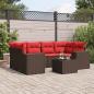 Preview: ARDEBO.de - 7-teiliges Gartensofa-Set mit Kissen, braun, Polyrattan
