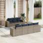Preview: ARDEBO.de - 8-teiliges Gartensofa-Set mit Kissen, grau, Polyrattan