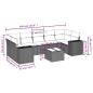 Preview: 8-teiliges Gartensofa-Set mit Kissen, schwarzes Polyrattan