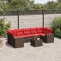 Preview: ARDEBO.de - 8-teiliges Gartensofa-Set mit Kissen, braun, Polyrattan