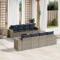 Preview: ARDEBO.de - 9-teiliges Gartensofa-Set mit Kissen, grau, Polyrattan