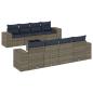 Preview: 9-teiliges Gartensofa-Set mit Kissen, grau, Polyrattan