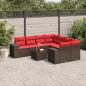 Preview: ARDEBO.de - 9-teiliges Gartensofa-Set mit Kissen, braun, Polyrattan