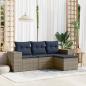 Preview: ARDEBO.de - 4-teiliges Gartensofa-Set mit Kissen, grau, Polyrattan