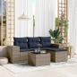 Preview: ARDEBO.de - 5-teiliges Gartensofa-Set mit Kissen, grau, Polyrattan