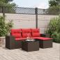 Preview: ARDEBO.de - 5-teiliges Gartensofa-Set mit Kissen, braun, Polyrattan