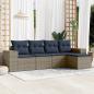 Preview: ARDEBO.de - 5-teiliges Gartensofa-Set mit Kissen, grau, Polyrattan