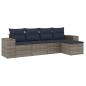 Preview: 5-teiliges Gartensofa-Set mit Kissen, grau, Polyrattan