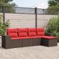 Preview: ARDEBO.de - 5-teiliges Gartensofa-Set mit Kissen, braun, Polyrattan