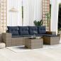 Preview: ARDEBO.de - 6-teiliges Gartensofa-Set mit Kissen, grau, Polyrattan