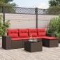 Preview: ARDEBO.de - 6-teiliges Gartensofa-Set mit Kissen, braun, Polyrattan