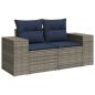 Preview: 4-teiliges Gartensofa-Set mit Kissen, grau, Polyrattan
