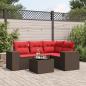 Preview: ARDEBO.de - 5-teiliges Gartensofa-Set mit Kissen, braun, Polyrattan