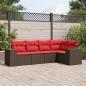 Preview: ARDEBO.de - 5-teiliges Gartensofa-Set mit Kissen, braun, Polyrattan