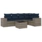 Preview: 6-teiliges Gartensofa-Set mit Kissen, grau, Polyrattan