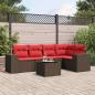 Preview: ARDEBO.de - 6-teiliges Gartensofa-Set mit Kissen, braun, Polyrattan