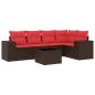 Preview: 6-teiliges Gartensofa-Set mit Kissen, braun, Polyrattan