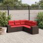 Preview: ARDEBO.de - 5-teiliges Gartensofa-Set mit Kissen, braun, Polyrattan