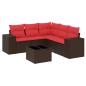 Preview: 6-teiliges Gartensofa-Set mit Kissen, braun, Polyrattan