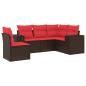 Preview: 5-teiliges Gartensofa-Set mit Kissen, braun, Polyrattan