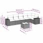 Preview: 7-teiliges Gartensofa-Set mit Kissen, schwarzes Polyrattan