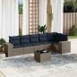 Preview: ARDEBO.de - 7-teiliges Gartensofa-Set mit Kissen, grau, Polyrattan