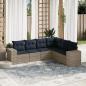 Preview: ARDEBO.de - 6-teiliges Gartensofa-Set mit Kissen, grau, Polyrattan