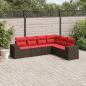 Preview: ARDEBO.de - 6-teiliges Gartensofa-Set mit Kissen, braun, Polyrattan