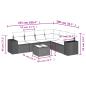 Preview: 7-teiliges Gartensofa-Set mit Kissen, schwarzes Polyrattan
